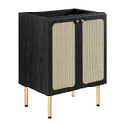 Modway - Chaucer 24" Vanette de salle de bain - Noir Blanc-Bassin en céramique