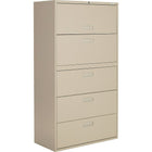 Staples Lateral File Cabinet, 5-Drawer, Sand-Accommodates letter- and legal-size files