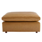 Modway Commix Down Filled Overstuffed Vegan Leather Ottoman - Tan-Assembly Required