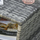 Outsunny Rattan Wicker Outdoor Coffee Table - Mixed Grey-Center hole for placing an umbrella