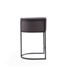Manhattan Comfort - Cosmopolitan tabouret de comptoir moderne du milieu du siècle de 23,7" en similicuir rembourré - galet et noir - lot de 2-Comprend une base de repose-pieds