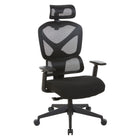 Pro-line II - Fauteuil Ergonomic avec haut dossier en maille et siège en tissu avec appui-tête-Appui-tête réglable