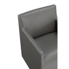 Manhattan Comfort - Chaise de salle à manger moderne Anna Square 58 cm en similicuir avec accoudoirs - Étain-Garantie limitée du fabricant de 30 jours