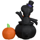 GEMMY Airblown Inflatable Halloween Skeleton in Cauldron - 48"-Includes stakes and tethers
