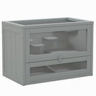 PawHut 24 Inch Hamster Cage with2 Levels - Grey-Fir wood cage showcases exceptional craftsmanship