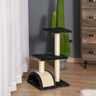 PawHut - Arbre à chat 28 po avec griffoir en sisal - gris-Structure en MDF solide et résistante, soutenant les animaux en toute sécurité 
