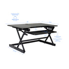 Rocelco 40" Deluxe Adjustable Height Desk Riser with Enhanced Vertical Range - Black-Deluxe gas shock easily raises and lowers up to 40LBS, sturdy black metal frame