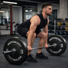 MotionGrey Standard Weight Plates - Olympic Strength Training Barbell Plates - 10 lb - Black - Set of 2-5