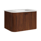 Modway - Zia Fixation murale de 30" Meuble de salle de bain avec lavabo en marbre - Noyer-Coiffeuse murale de 30"