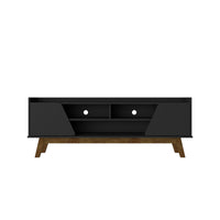 Manhattan Comfort Marcus 62.99" Mid-Century Modern TV Stand - Matte Black-Mid-Century Modern Free Standing TV Stand for Living Room and Bedroom use