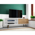 Manhattan Comfort Liberty 62.99" TV Stand, White and 3D Brown (201AMC67)-Upon Assembly, Measures: 62.99 in. Length, 25.59 in. Height, 15.19in. Depth.