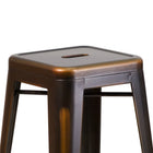 Flash Furniture Tabouret de bar pour intérieur et extérieur en métal cuivré vieilli de 30 po haut. sans dossier-Le trou de vidange du siège facilite le séchage