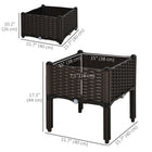 Outsunny 2-Piece Raised Garden Bed - Brown-The compact design allows for gardening in even the smallest spaces, such as decks and patios
