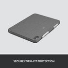 Logitech Combo Touch Keyboard Case for iPad A16/ 10.9" (10th Gen.) - English - Oxford Grey-Flexible and Detachable: Kickstand offers 50° of tilt to always have the right angle for the task at hand; when typing isn’t needed, detach the iPad keyboard and enjoy your screen