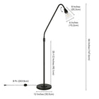 Hudson&Canal Challice Arc Floor Lamp with Glass Shade - Blackened Bronze/Clear-Product Dimensions: 29" L x 12" W x 65" H