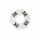 Eddie's Round Size Divider - English 3X - White Sizer with Black Print - 100 Pack-White plastic with black text