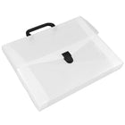 JAM Paper - Porte-documents en plastique avec poignées - 12 x 9 1/2 x 1 1/2 - Transparent-Quantité : Vendu à l'unité
