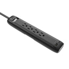 BlueDiamond 4-Outlet Surge Protector with USB-C/USB-A - 6' Cord - Black-Additional USB Port: Additional USB-A port for charging devices up to 15W