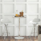 HOMCOM - Table de bar ronde pour 2, assemblage facile pour bar à domicile, cocktail, bistrot - beige gris-Facile à nettoyer, il suffit d’essuyer avec un chiffon humide 