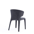 Manhattan Comfort Conrad 20.47" Mid-Century Modern Woven Tweed Upholstered Dining Chair - Black - Set of 4-Delivered to you Fully Assembled! No Assembly Required