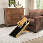 PawHut 33" Foldable Dog Ramp with 4-Level Adjustable Height-Made from pine wood brings stability 