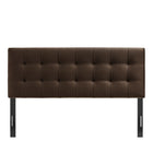 Modway Lily Stain-Resistant Performance Velvet King Size Headboard - Chocolate Brown-Padded Construction