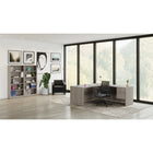 Offices to Go Lumi Synchro-Tilter Office Chair - Dark Grey-Contoured seat shape and waterfall edge effectively supports pelvis and hips in a comfortably balanced position, reducing pressure at the knee and allowing you to sit longer without discomfort