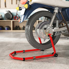 HOMCOM Motorcycle Stand Lift - Red-Rear stand with 9.4" -14.2" (240-360 mm) adjustable U forks and 9.4" -13" (240-330 mm) adjustable L forks
