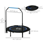 Soozier 40" Foldable Rebounder Trampoline for Adult - Blue-Can fold twice, saving space when storing 