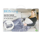 BIOS Living - Couverture chauffante en flanelle et sherpa - Gris-Contrôleur numérique