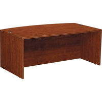 Office Star Napa Collection 72" Bow Front Desk Shell, Cherry-Features 1” tops and end panels, and 5/8” modesty panels