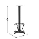 Flash Furniture Chrome 22"W x 22"L Bar Height X-Base, Black (XUT2222BAR3CFR)-Cast Iron Construction
