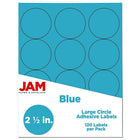 JAM Paper Round Circle Label Sticker Seals, 1 2/3" Diameter, Lunar Blue, 120 Pack-Circle Labels