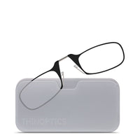 ThinOptics Reader with Universal White Pod - 1.0 - Black-Comes in two beautiful styles, the rectangular Brooklyn and the oval Manhattan, and is flattering on both men and women.