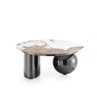 Manhattan Comfort - Ensemble de 2 tables basse et d’appoint Laurel Modern Glam - Noir-31,49 po L x 31,49 po l x 20,86 po H