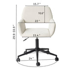 Homy Casa Swivel Office Chair with Casters - Beige Fabric-Durable and easy-to-clean fabric upholstery.