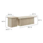 Modway Render Nesting Coffee Tables - Travertine - Set of 2-Slatted Bases