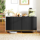 HOMCOM 55.1" L Sideboard Buffet Cabinet - Black-A wide tabletop and 2 cabinets with 4 doors to keep all your items