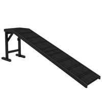 PawHut 74" L Pet Ramp with Non-slip Carpet - Black-Designed for older, small, or mobility-impaired animals to provide them with a gentle slope for climbing.