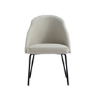 Manhattan Comfort - Chaise de salle à manger moderne Gracie 61,5 cm en similicuir, coloris pierre et noir-Chaise de salle à manger moderne pour salle à manger et usage de travail