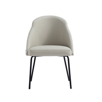 Manhattan Comfort - Chaise de salle à manger moderne Gracie 61,5 cm en similicuir, coloris pierre et noir-Chaise de salle à manger moderne pour salle à manger et usage de travail
