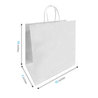 Reliabag Paper Bags - Twist Handles - 13" W x 7" D x 13" H - White - 100 Pack-Re-enforced Twisted Twine Handles