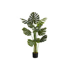 Monarch Specialties 55" Artificial Indoor Monstera Tree - Floor - Black Pot-Add some greenery to your space with this 55" tall Monstera indoor monstera tree