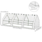 Outsunny 9' x 3' x 3' Portable Mini Greenhouse with Zippered Roll-up Doors - White- Roll-up zippered 3 doors allow for easy access and air ventilation
 
