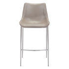 Zuo Magnus Barstool - Brown/Silver - Set of 2-Plush and durable faux leather fabric