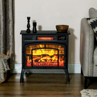 HOMCOM 1500W Infrared Electric Fireplace Heater for Indoor Use - Black-Flame effect operates with or without heat for all-season use 