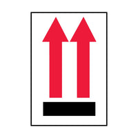 SPC Upward Arrow Red w/Black Line Label - 3" W x 4" L - 500 labels-Shipping label