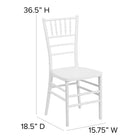 Flash Furniture - Chaise empilable Chiavari série Hercule PREMIUM en résine, blanc (LEWHITE)-Fini antiadhésif et antistatique