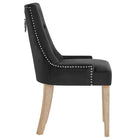 Modway Pose Performance Velvet Dining Chair - Black - 4 Pack-Natural Wood Legs