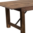Flash Furniture - Table de ferme rectangulaire pliante de la série HERCULES, de 9 pi x 40 po, ancienne et rustique en pin massif-Goupilles à pression pour sécuriser les pattes